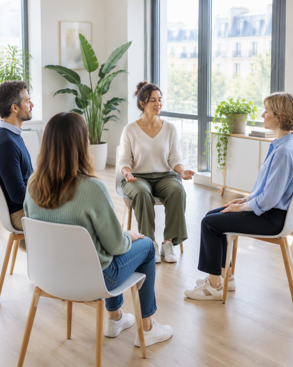 Atelier de respiration en entreprise — photo d’illustration